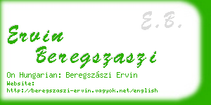 ervin beregszaszi business card